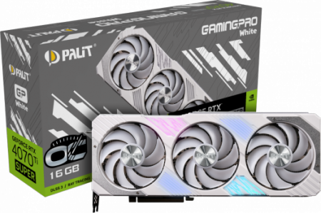 Видеокарта GeForce RTX 4070Ti Super 16Gb Palit Gamingpro White OC NED47TST19T2-1043W