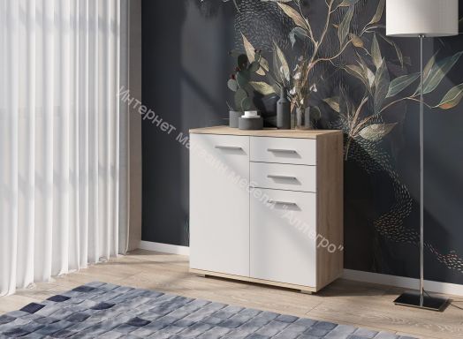 Комод КД-2 FUN Белый/Дуб Сонома