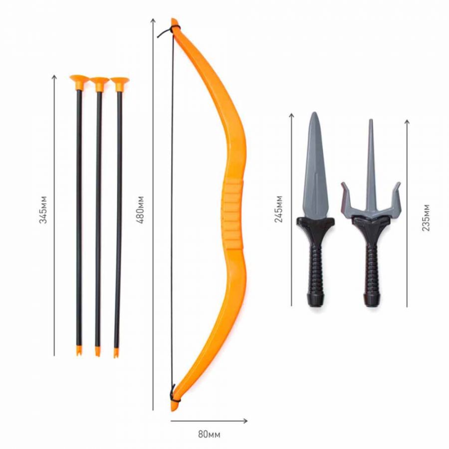 Набор оружия "Ниндзя" кинжал, саи, лук, 3 стрелы КНОПА