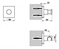 Фиксированный держатель для ручного душа Gessi 59157 схема 2