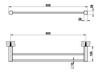 Двойной полотенцедержатель Gessi Rilievo 59405 62,8х12 схема 2