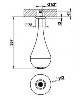 Тропический душ Gessi Goccia 33751 15,2х15,2 схема 2