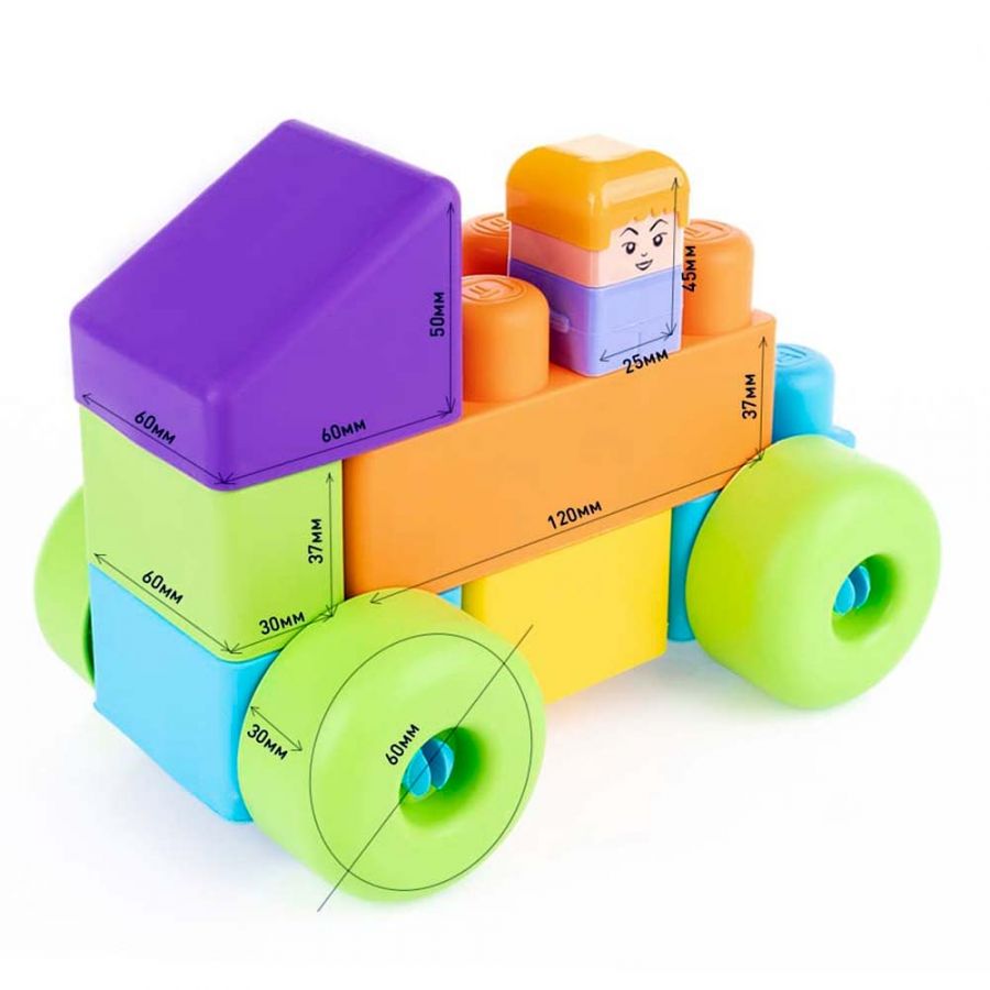 Мягкий конструктор для малышей "Автопарк" КНОПА