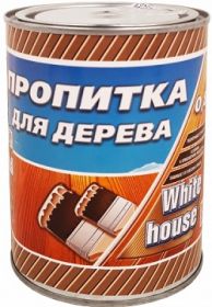 Пропитка для Дерева White House 0.8л Махагон, Полуматовая, Алкидная с Антисептиком, Матовая для Внутренних и Наружных Работ.