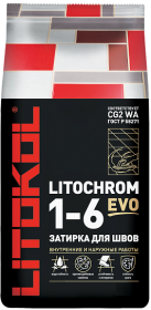 Затирочная Смесь Litokol Litochrom 1-6 Evo 2кг LE.200 Белый, Цементная для Затирки Швов Плитки от 1 до 6 мм / Литокол Литохром Эво.