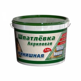 Шпатлевка Финишная White House 3.6кг до 7мм Выравнивающая, Акриловая для Внутренних Работ, Белая.