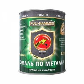 Эмаль по Ржавчине Текстурная Poli-Hammer 250мл Зеленая, по Дереву, Металлу, Бетону, Пластику.