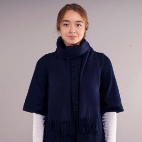 шарф 100% шерсть , расцветка Navy Нейви (морская) Navy Plain Coloured Lambswool Scarf