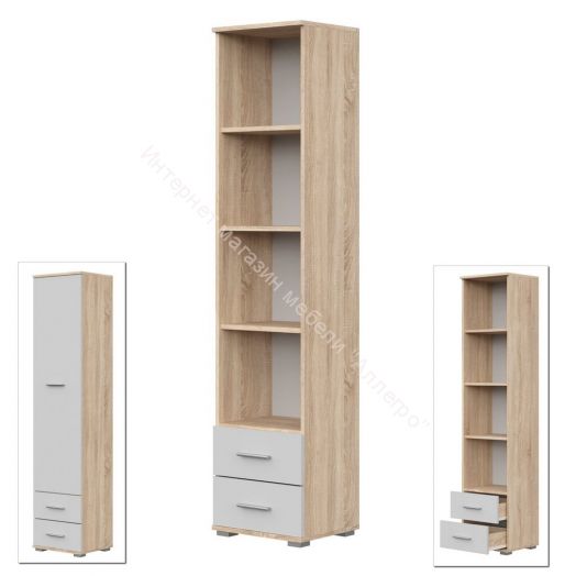 Стеллаж СТ-3.180 FUN Белый/Дуб Сонома