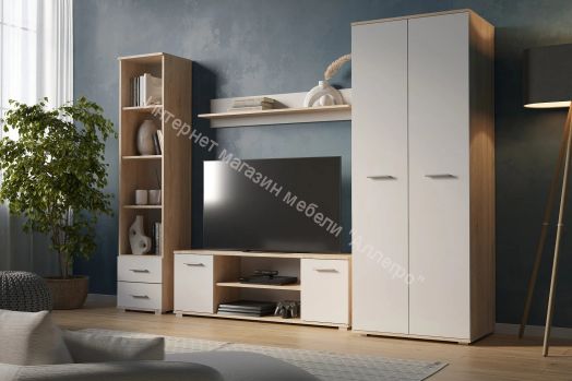 Шкаф 2-х створчатый FUN ШК-1 Белый/Дуб Вотан