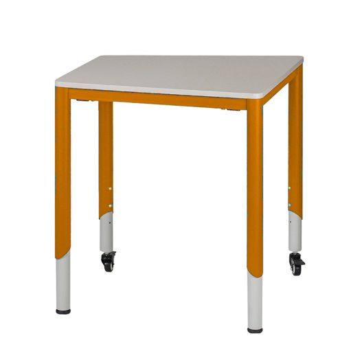 Стол ученический "АССИМЕТРИЧНЫЙ" регулируемый, на колёсиках (Каркас оранжевый)