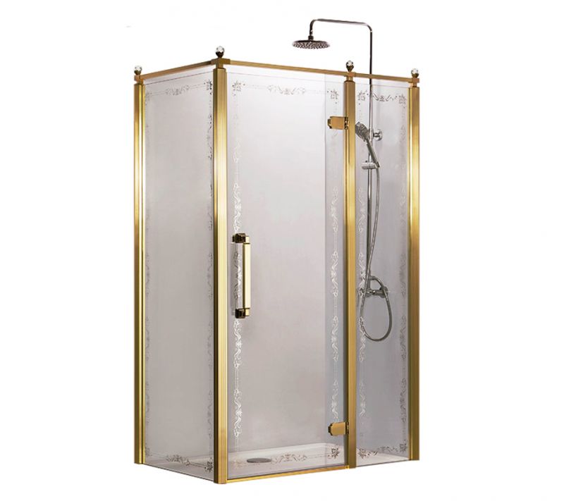 Душевое ограждение Azario ONTARIO 90х120 R, матовое стекло с узором, золото AZ-NBB1231-R 900 GOLD