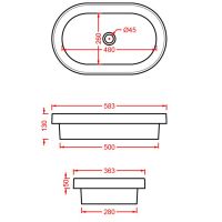 Раковина овальная Artceram Fuori Scala TFL033 35х58 схема 10