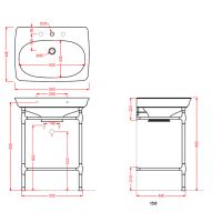 Металлическая структура для раковины Artceram Civitas CIA003 55x44 схема 3