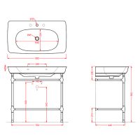 Консоль для раковины из металла Artceram Civitas CIA006 76x44 схема 3