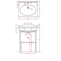 Консоль для раковины Artceram Hermitage HEA015 76x44 с полочкой схема 2