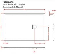 Керамический душевой поддон Artceram Lapis PDR02 схема 9