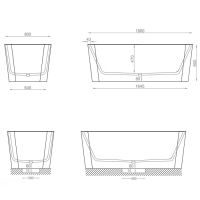 Отдельностоящая ванна Art Ceram Square ACW004 схема 4