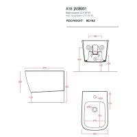 Зеленое биде подвесное Artceram A16 ASB001 ASB001 44 схема 2