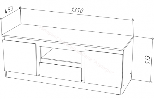 Тумба ТВ T-135 Stern Дуб Сонома