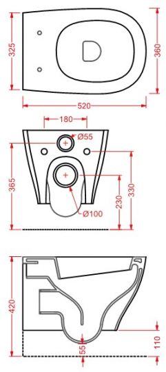 Унитаз Artceram безободковый Ten TEV006 05 00 ФОТО