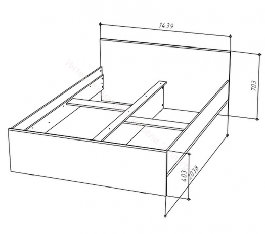 Кровать 140х200 Stern Дуб Вотан