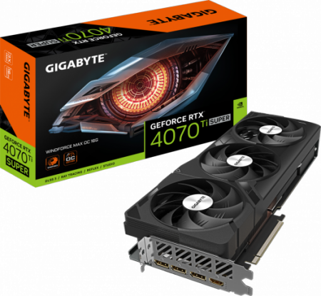 Видеокарта GeForce RTX 4070Ti Super 16Gb Gigabyte GV-N407TSWF3MAX OC-16GD