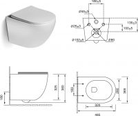 Унитаз подвесной безободковый персиковый матовый SantiLine SL-5104 схема 2