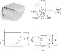 Унитаз подвесной безободковый светло-зеленый матовый SantiLine SL-5103 схема 2