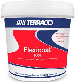 Гидроизоляционная Мастика Terraco Flexicoat Maxi 7кг Белая, для Наружных и Внутренних Работ, Готовая, Акриловая, Эластичная, Однокомпонентная.