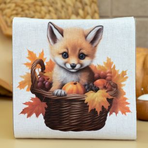 Купон для пошива салфетки - Лисенок в корзинке 20*23 см. limit