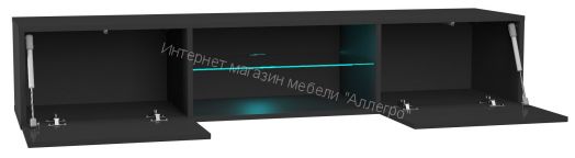 Шкаф навесной Point тип-33 Чёрный глянец/Чёрный матовый