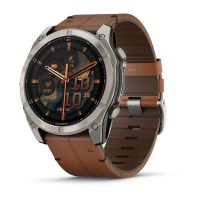 Умные часы Garmin Fenix 8, 51 мм, AMOLED, Sapphire bare Titanium, black with chestnut leather band plus graphite silicone band