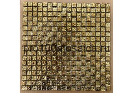 GOLDEN REEF Плитка мозаика золотая стекло чип 15*15 GLASS, 300*300*4 (ORRO Mosaic)