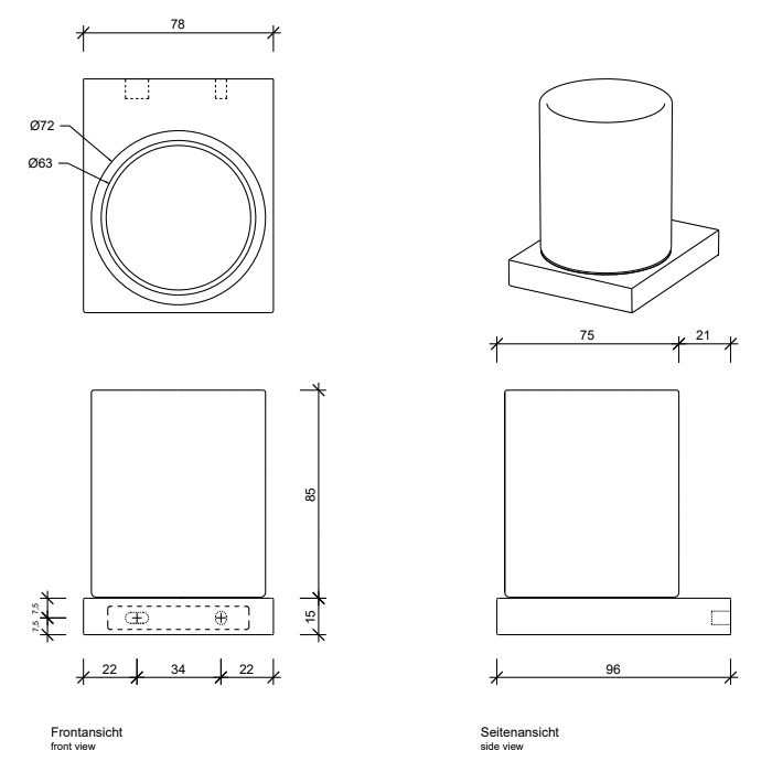 Decor Walther Contract 0651800 Стакан для зубных щёток схема 4