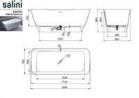 Отдельностоящая ванна из искусственного камня Salini Agatha 180х80 схема 3