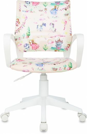 Кресло детское Бюрократ Burokids 1 W (мультиколор принцесски крестов. пластик пластик белый)