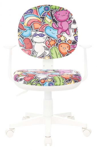 Кресло детское Бюрократ CH-W356AXSN (мультиколор маскарад крестов. пластик пластик белый)