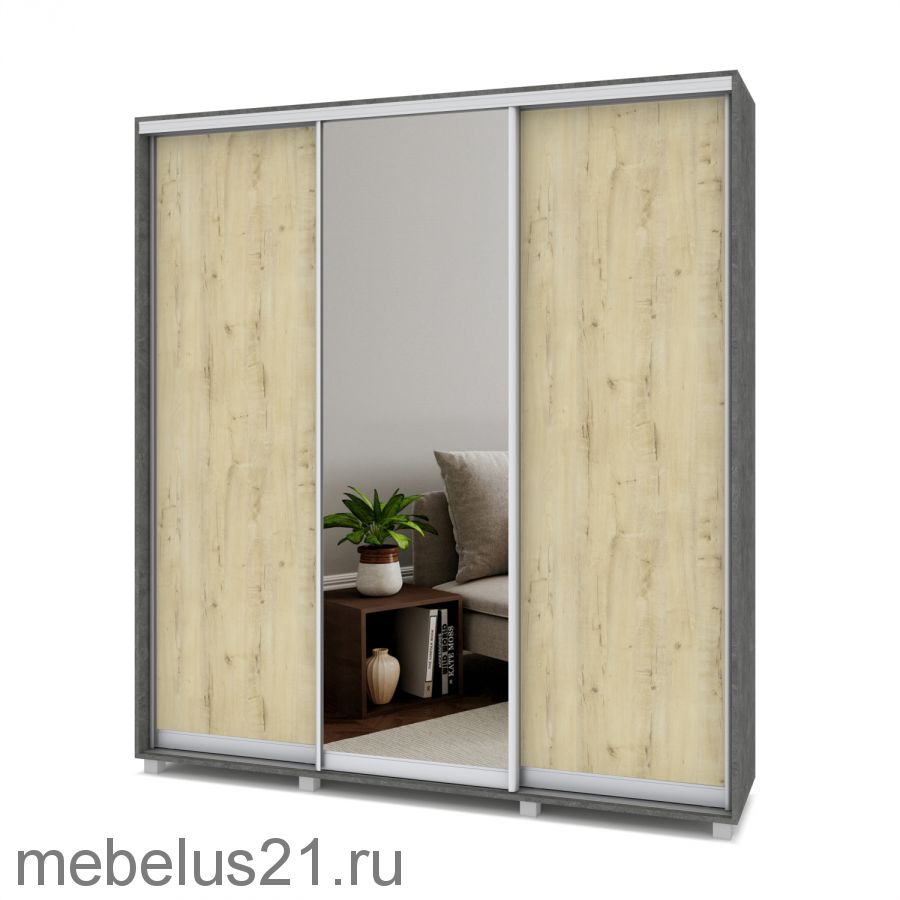 Шкаф купе Мартин с 1 зеркалом 2 м