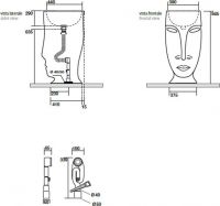 Раковина Kerasan Artwork Moloco 474060 45х51х94.5 см схема 2