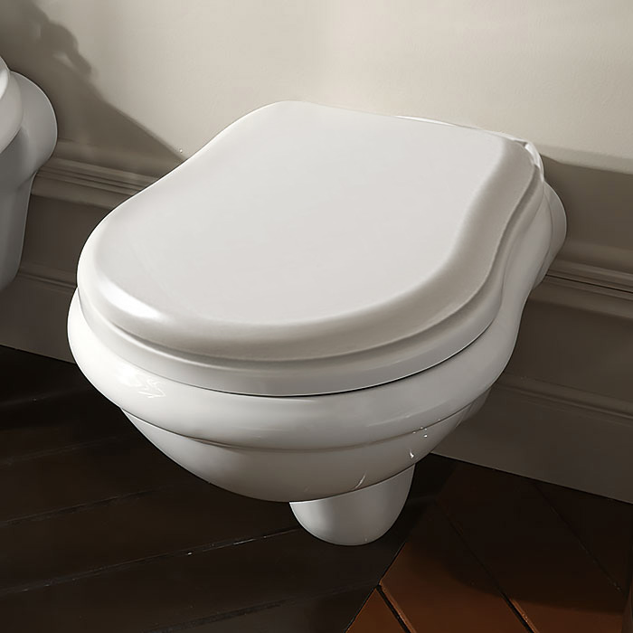 Изображение Белый подвесной унитаз Kerasan Retro 101501 с шумоизоляционной пластиной