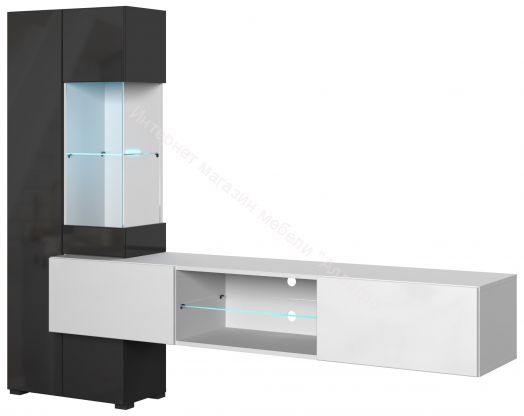 Гостиная Point Тип-70 Белый глянец/Чёрный глянец