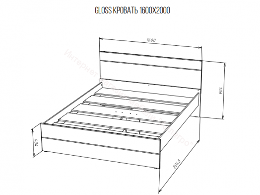 Кровать 160х200 Gloss