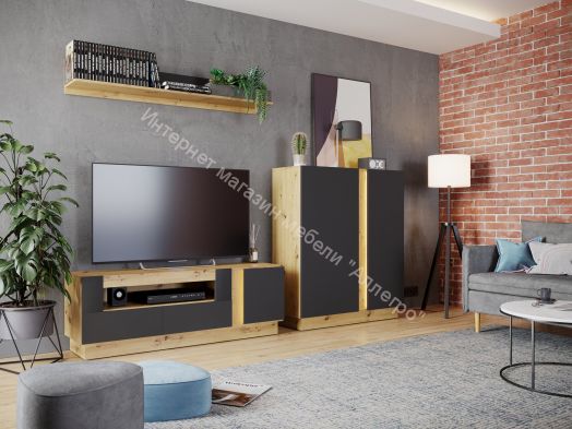 Полка навесная MODO Артизан/Чёрный