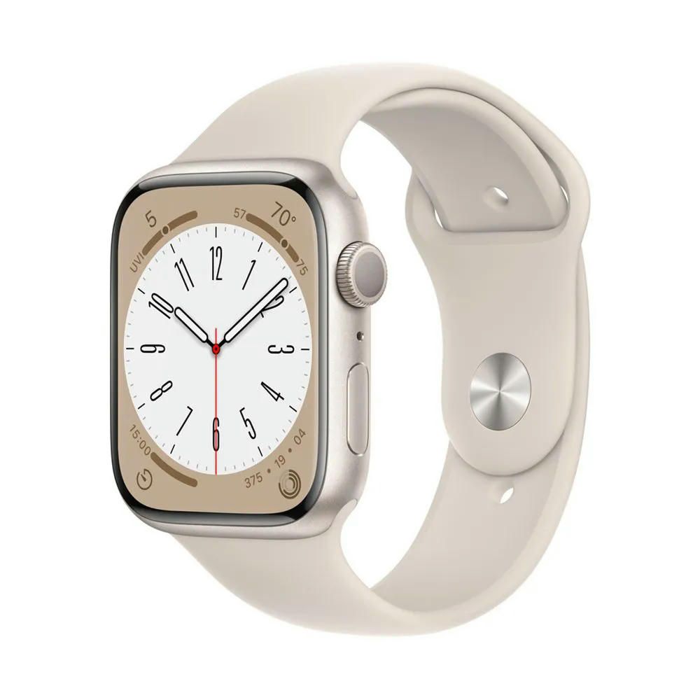 Apple Watch Series 8 41mm (GPS) Starlight Aluminum Case with Starlight Sport Band (M/L) (MNUF3)