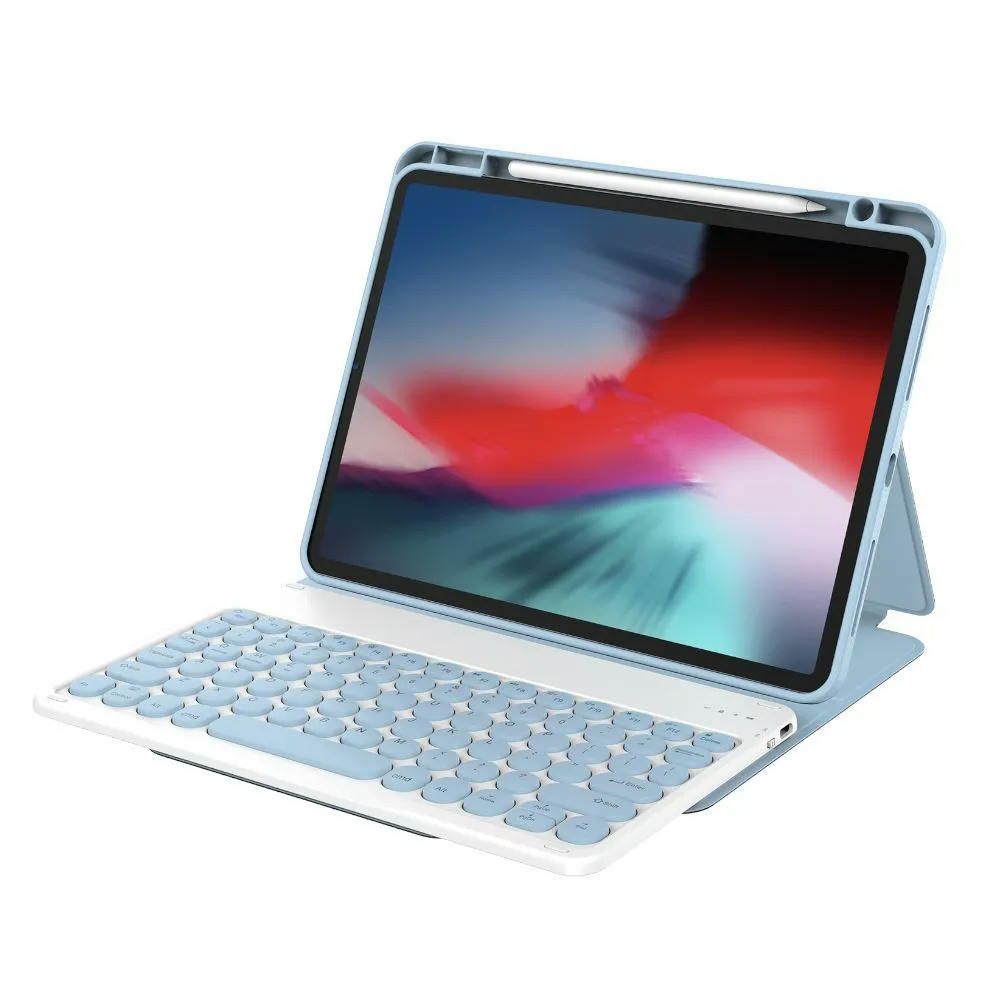 Чехол-клавиатура WIWU Protective Keyboard для Apple iPad 10 (10.9) 2022 русская раскладка (голубой)