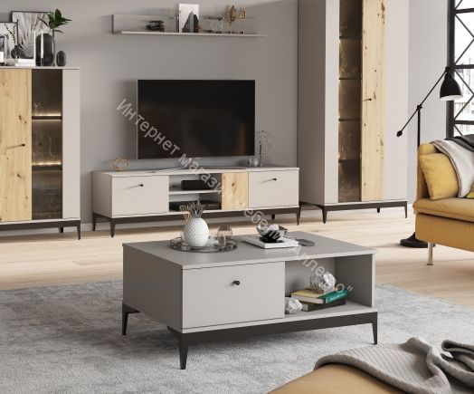 Стол журнальный NORDIC Холодный серый/Дуб Артизан