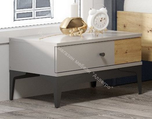 Тумба прикроватная NORDIC Холодный серый/Дуб Артизан