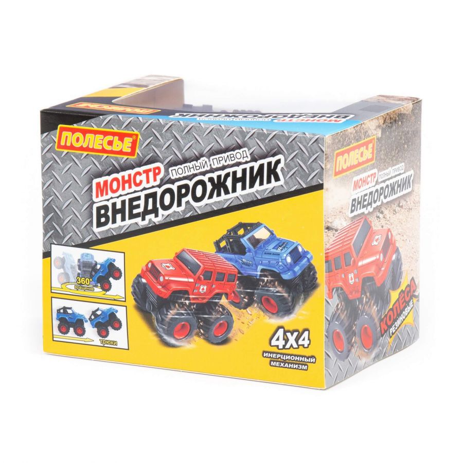 "Монстр ВНЕДОРОЖНИК" - "Джип-сафари", автомобиль инерционный (белый) (в коробке)