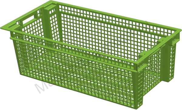 Ящик для овощей 80 х 40 х 27 см из первичного полиэтилена оливковый